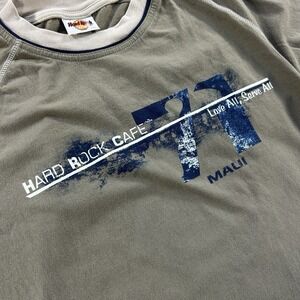 VTG Hard Rock Cafe Maui Men's Large Green Short Sleeve Graphic 71 Surf Skate